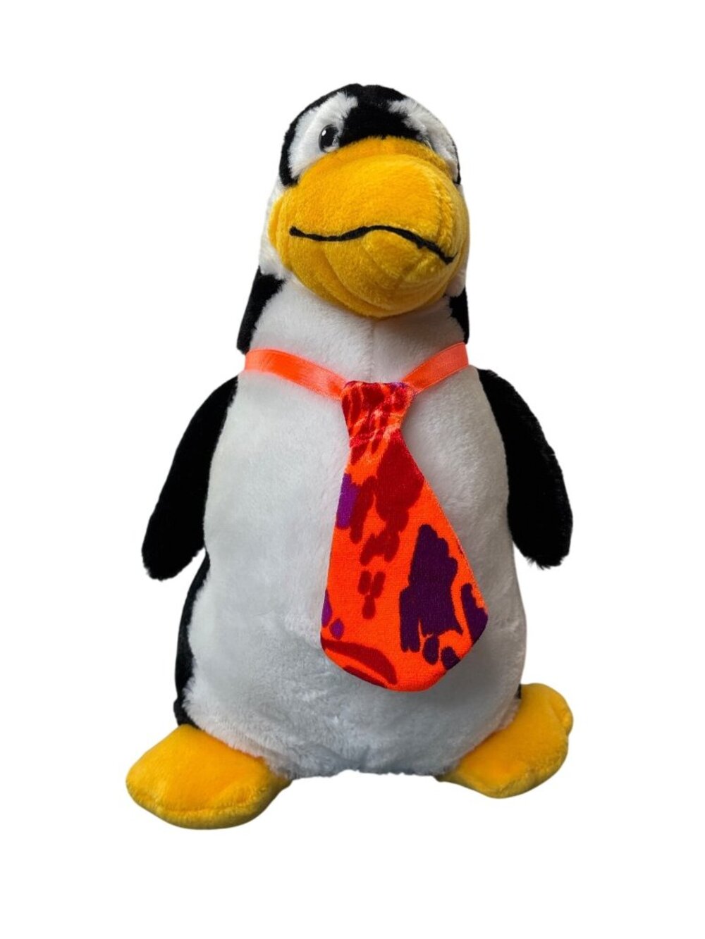 Classic Toy Co Penguin Plush Stuffed Animal Neon Tie 12 inches